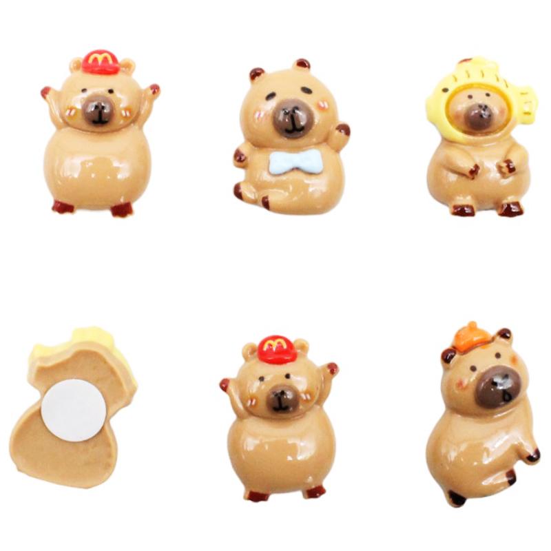 Bộ 6 Nhãn Dán 3D Capybara Vui Nhộn