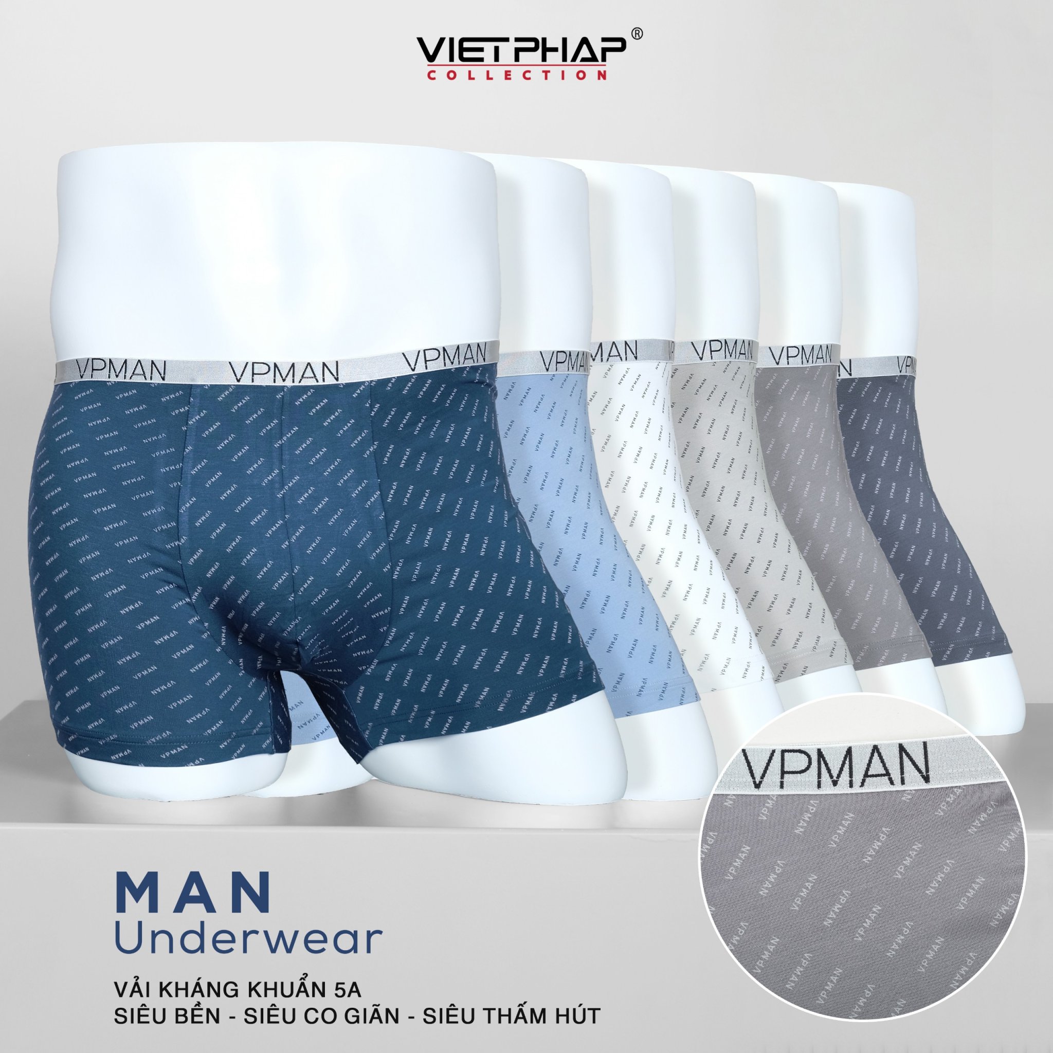 Quần Lót Nam VIỆT PHÁP Form Boxer Brief Chất liệu mềm mại co giãn , thấm hút mồ hôi  3904