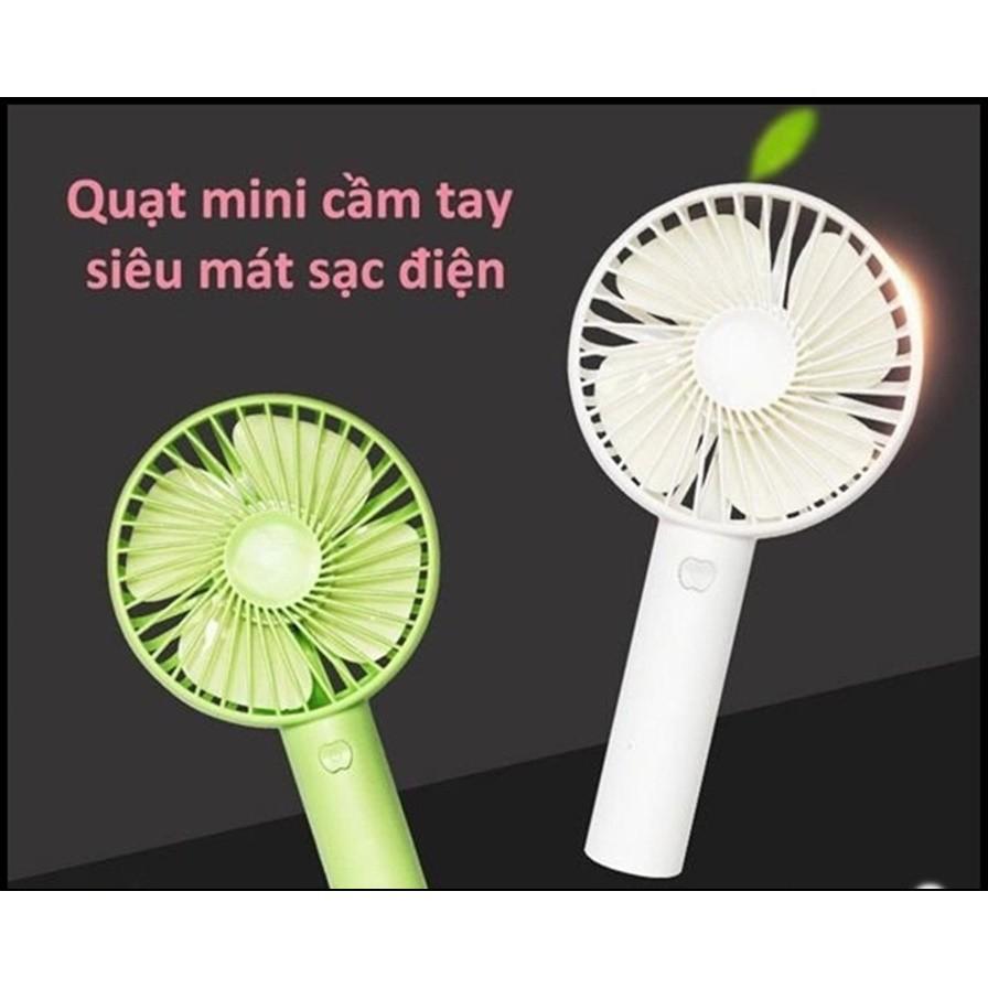 QUẠT CẦM TAY MINI 4 CÁNH SẠC PIN USB CÓ CHÂN ĐẾ ĐỂ BÀN