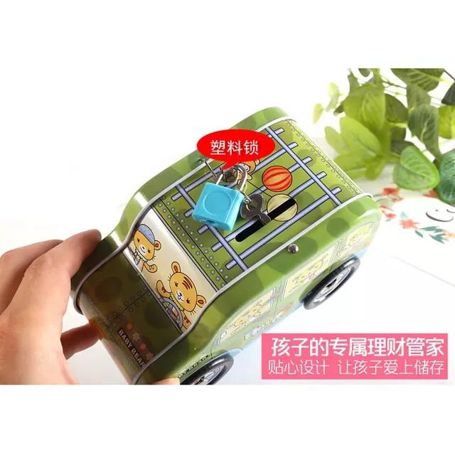 PVN21418 Két sắt đựng tiền tiết kiệm hình ô tô có khóa mini cho bé T2