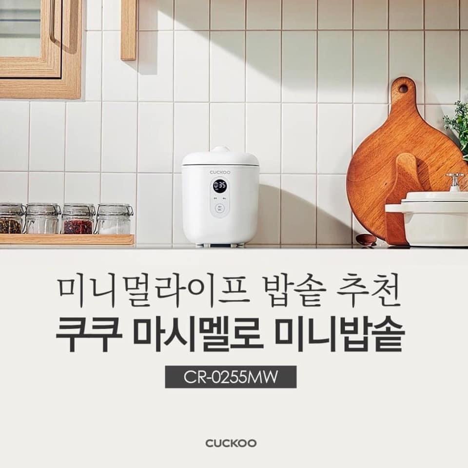 Nồi Cơm Điện Mini Cho 1 Người, Nồi Cơm Điện Nhỏ Cuckoo Marshmallow CR-0255MW, Dung Tích 0.35L, Nội Địa Hàn