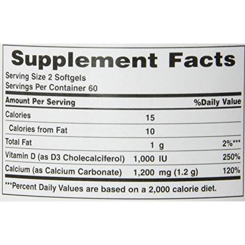 Viên Uống Nature's Bounty Bổ Sung Canxi & Vitamin D3 1200mg