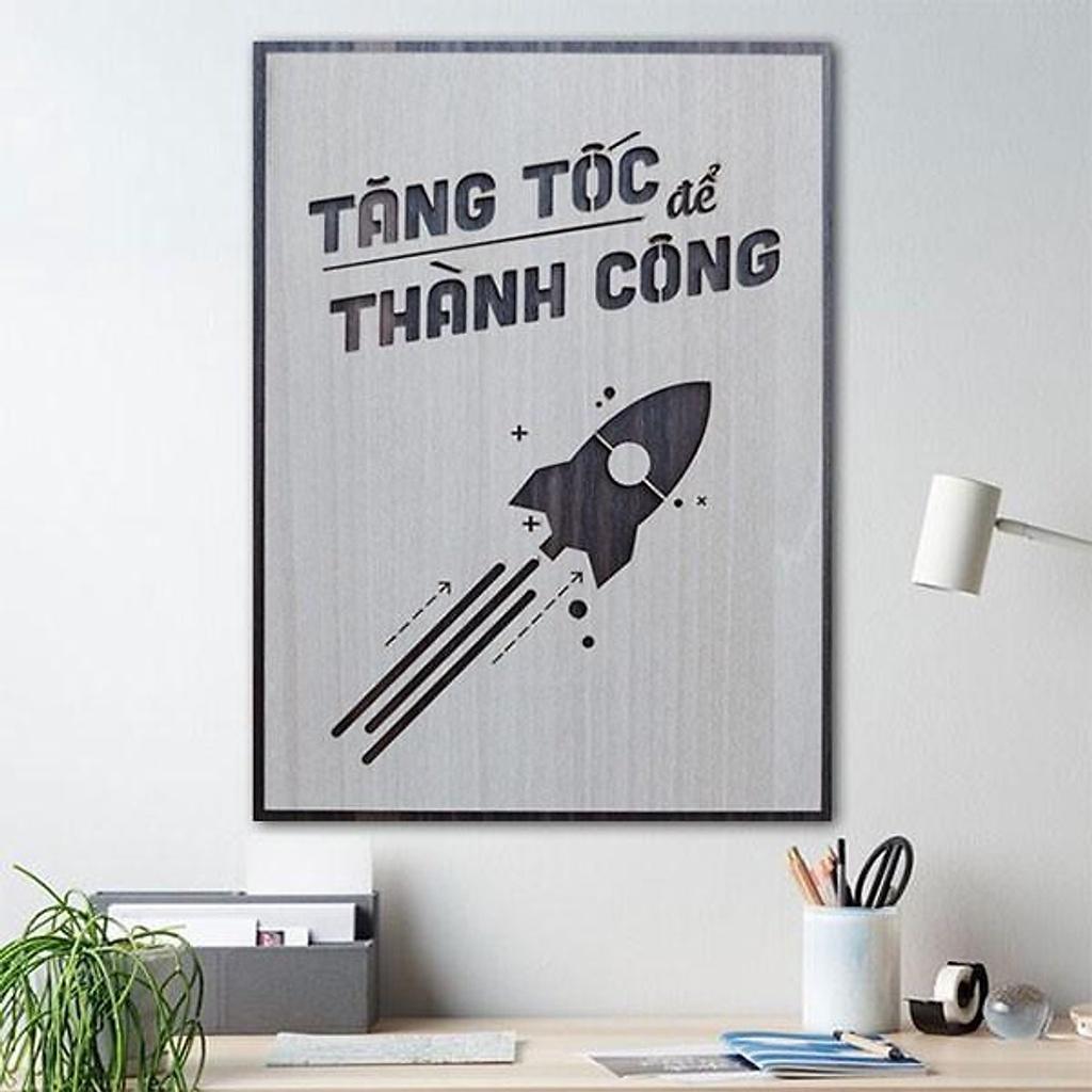 Tranh slogan treo tường tạo động lực học tập bằng gỗ