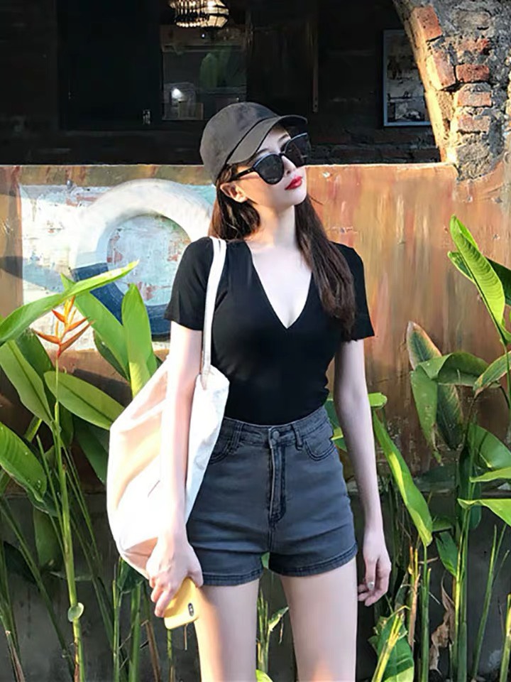 QUẦN SHORT JEAN NỮ BIG SIZE XÁM TRƠN CO DÃN MẠNH 2900