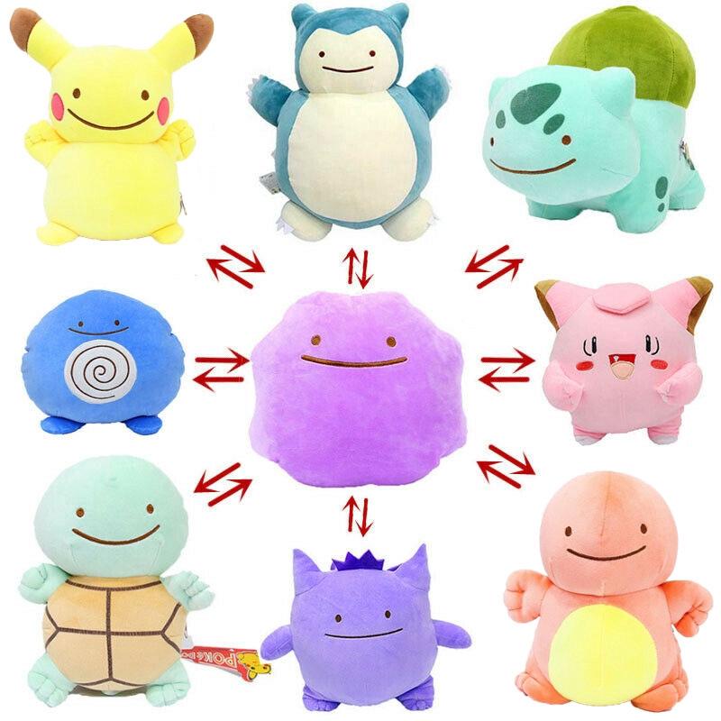 Đồ chơi thú nhồi bông thám tử Pikachu Pokemon Pikachu Bulbasaur Ditto Metamon 4-8