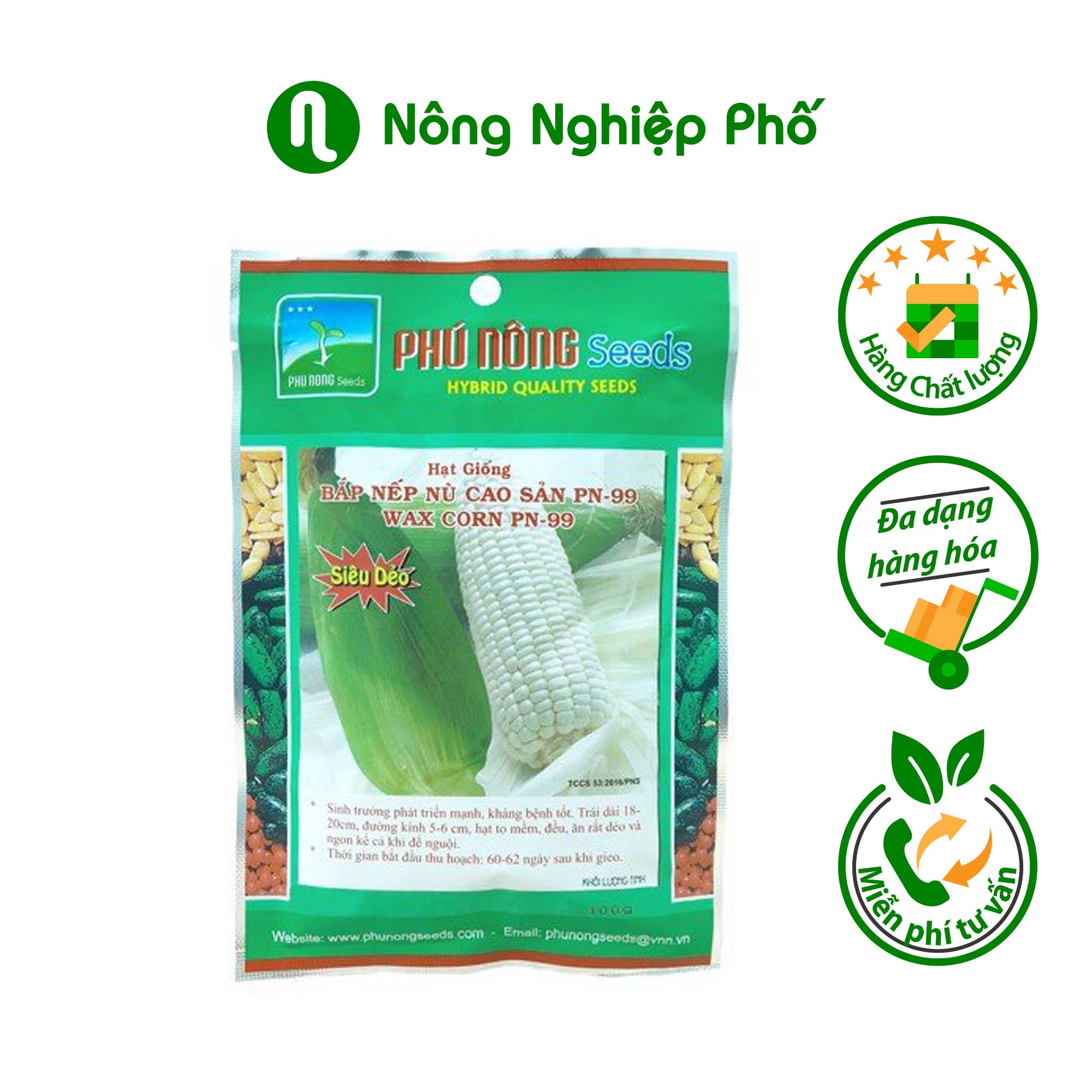 Hạt giống Bắp nếp nù cao sản Phú Nông PN-99 - Gói 100g