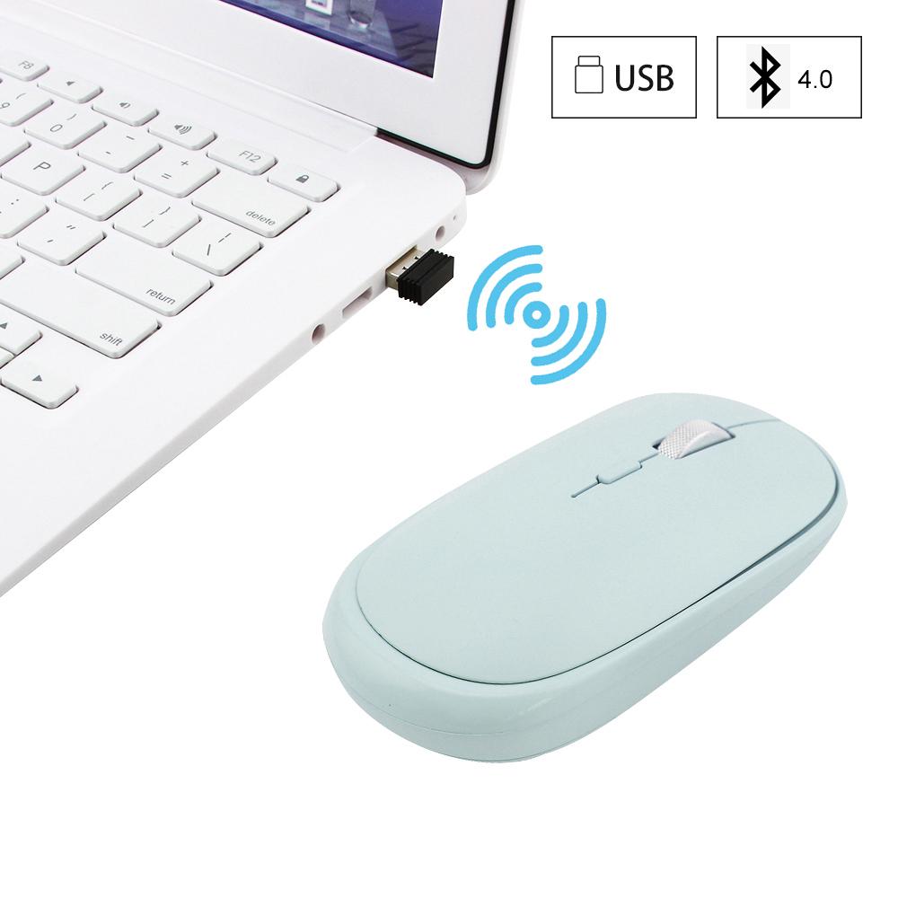 Bluetooth Không Dây Máy Tính Quang Học Công Thái Mause 1600DPI PC Văn Phòng Nhà Chuột USB BT Hai Chế Độ Hồng Chuột Cho cô Gái Laptop