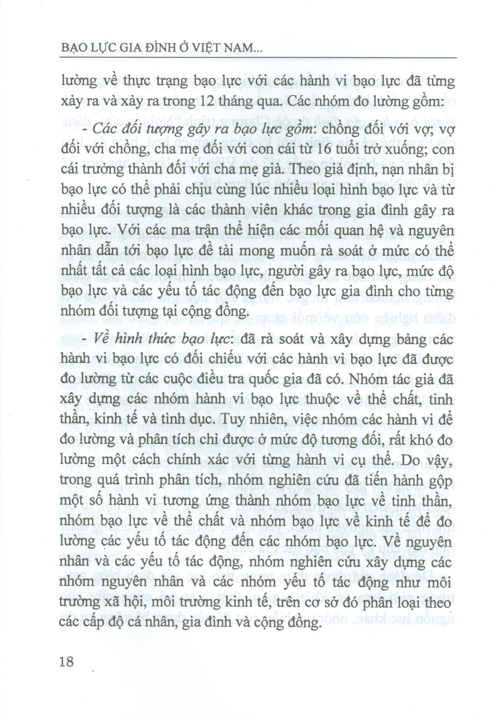 Bạo Lực Gia Đình Ở Việt Nam - Thực Trạng Và Các Yếu Tố Tác Động (Sách chuyên khảo)