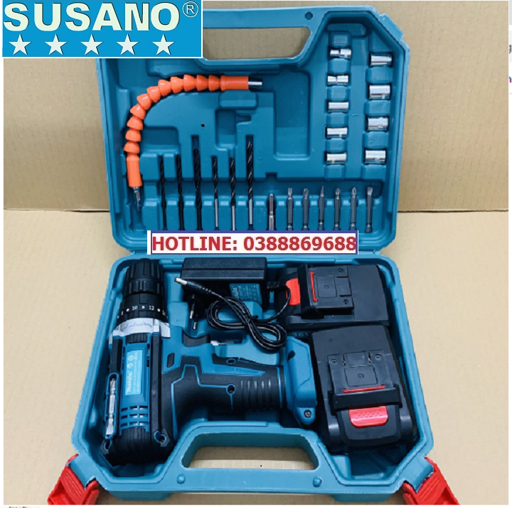 Máy khoan pin SUSANO 36V 3 chức năng- Tặng bộ phụ kiện 24 chi tiết, Lõi đồng, Máy bắn vít cầm tay
