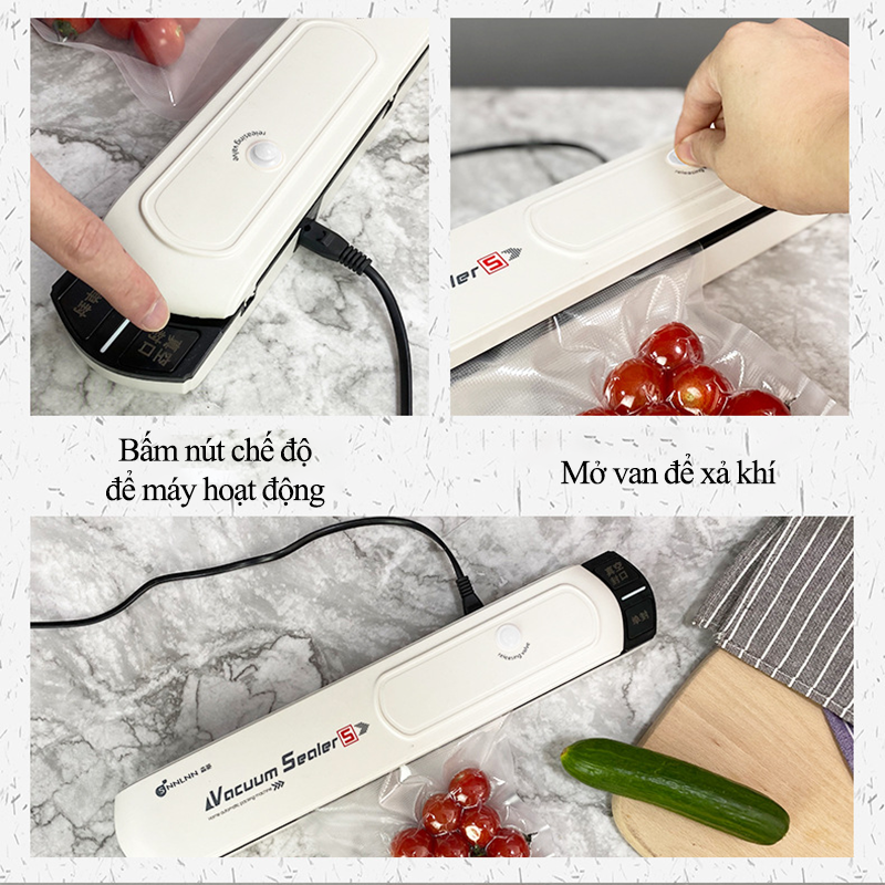 Máy Hút Chân Không Thực Phẩm Gia Đình Vacuum Sealer S Không Kén Túi Cao Cấp Máy Hàn Miệng Túi Mini Cầm Tay Lực Hút Không Khí Siêu Mạnh Giữ Môi Tường Chân Không Lý Tưởng Bảo Quản Thức Ăn Tặng 10 Túi Hút Chân Không - ML043