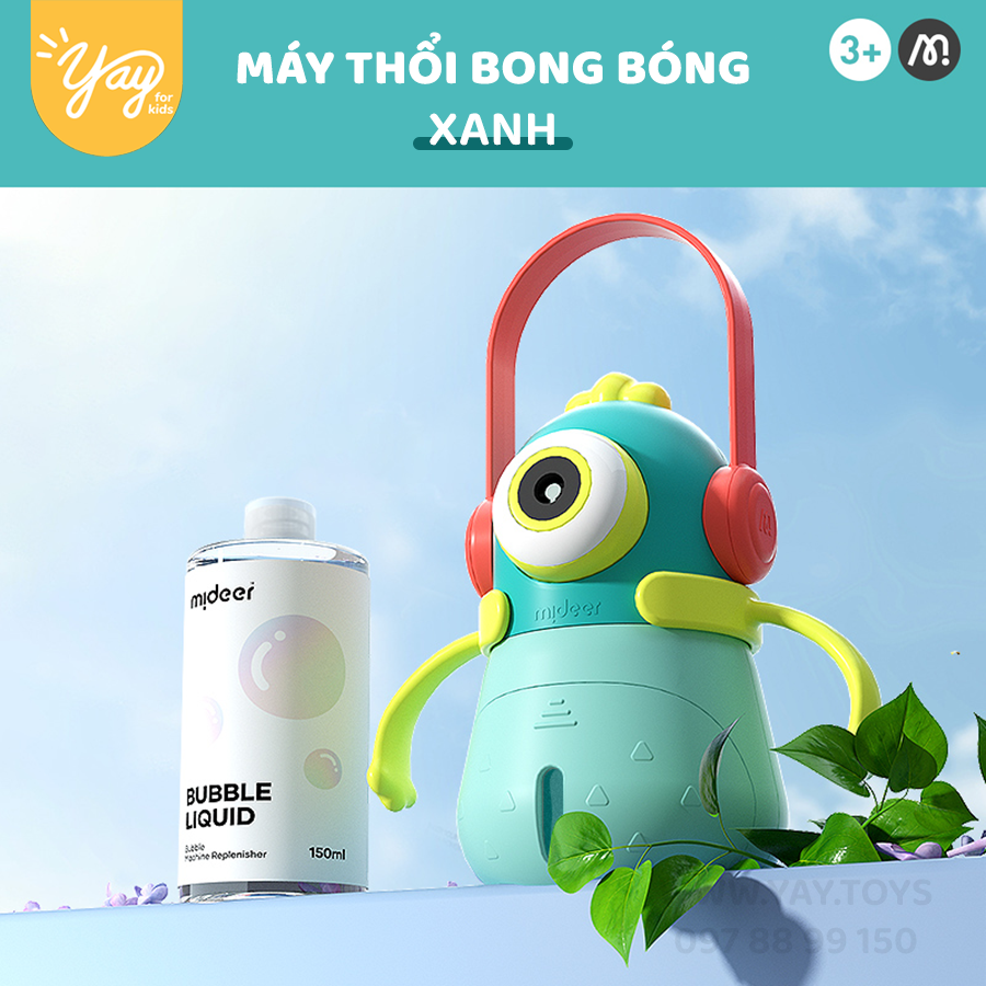 Máy Thổi Bong Bóng Tự Động Kèm Dây Đeo Cho Bé 3+ - Mideer