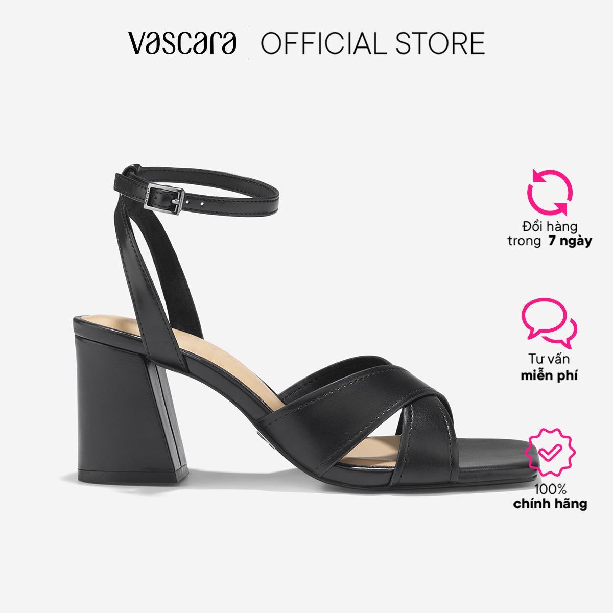 Giày Sandals Ankle Strap Quai Chéo Gót Trụ - SDN 0794
