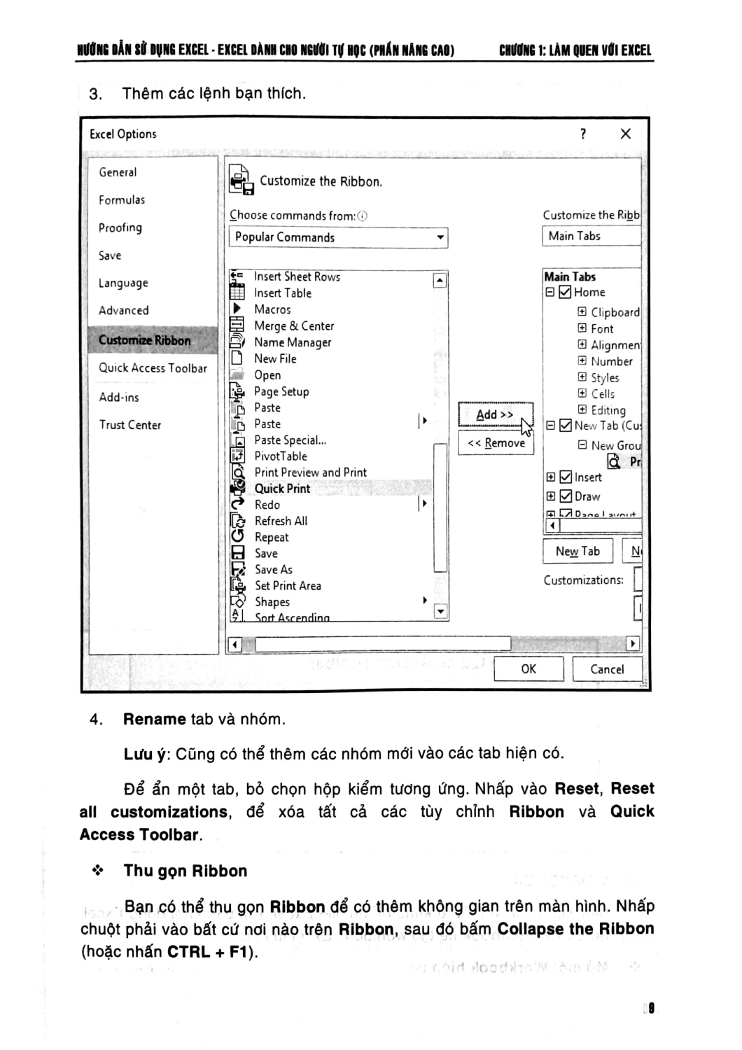 Hướng Dẫn Sử Dụng Excel - Excel Dành Cho Người Tự Học (Phần Nâng Cao - Tái Bản) (STK)