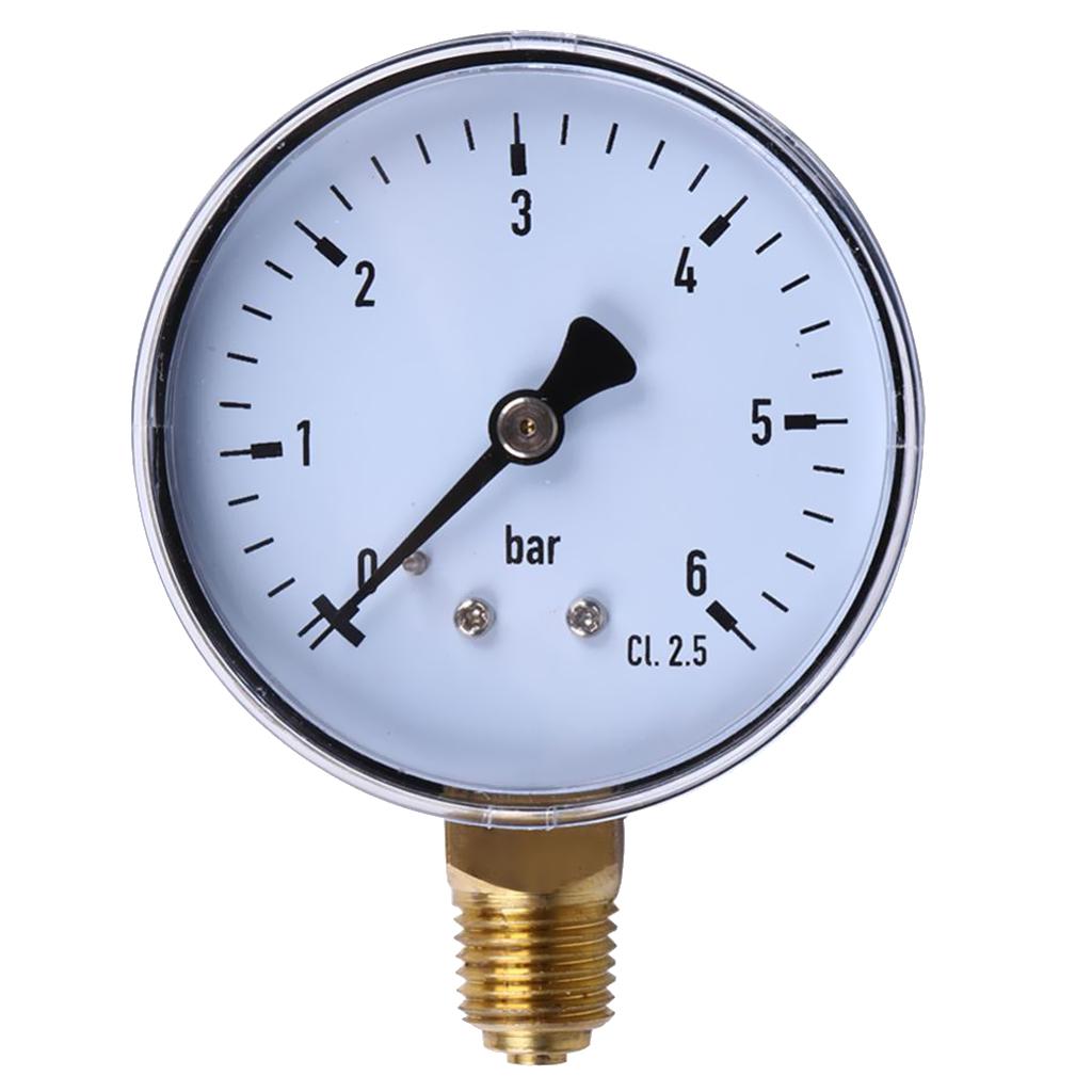 1/4" NPT Side Mount 2.3"Face 6 Bar Compressor Compressed Air Pressure Gauge