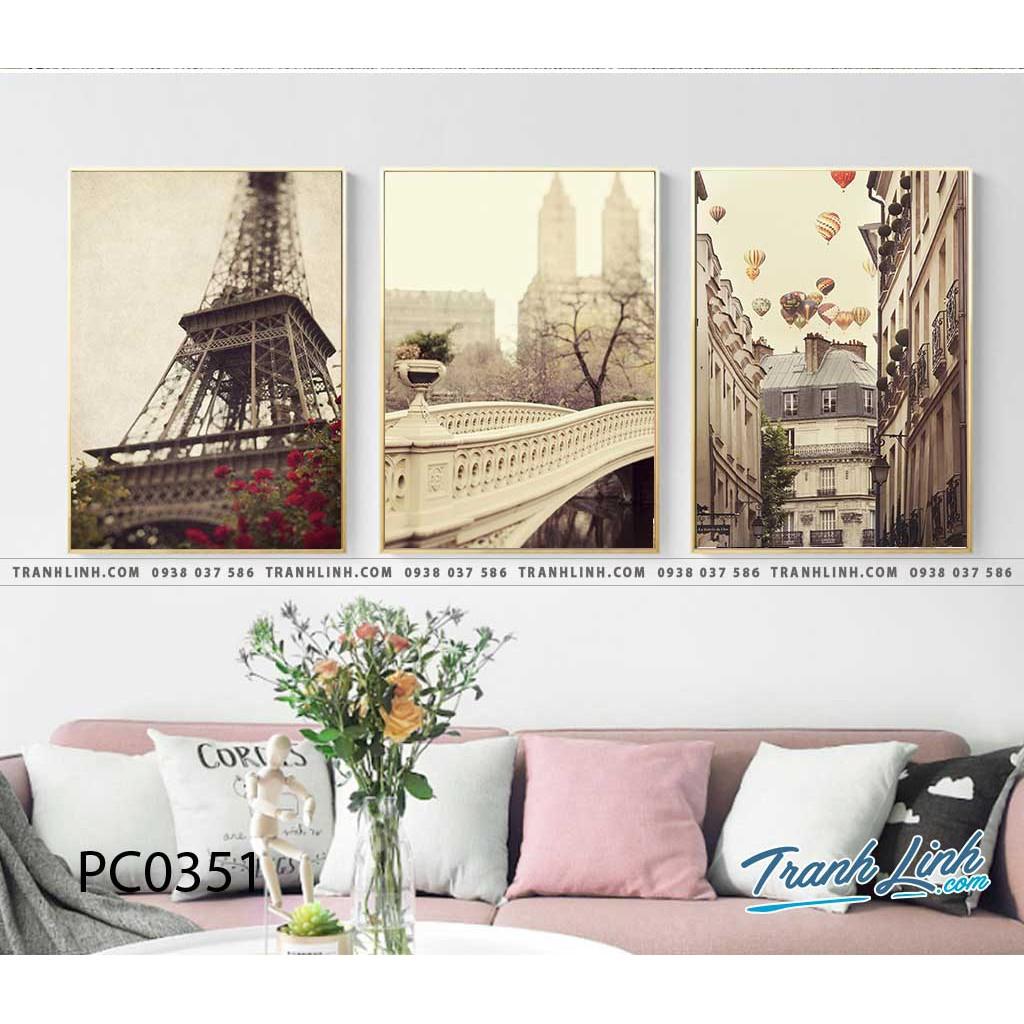 Bộ 3 tranh canvas góc phố bình yên