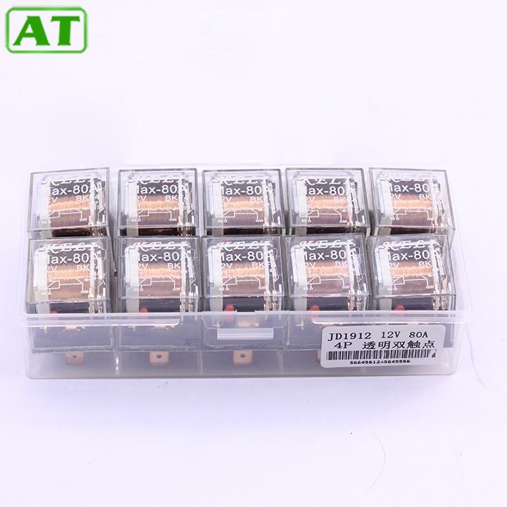 Hộp 10 Rơ Le 4 Chân 12V 80A