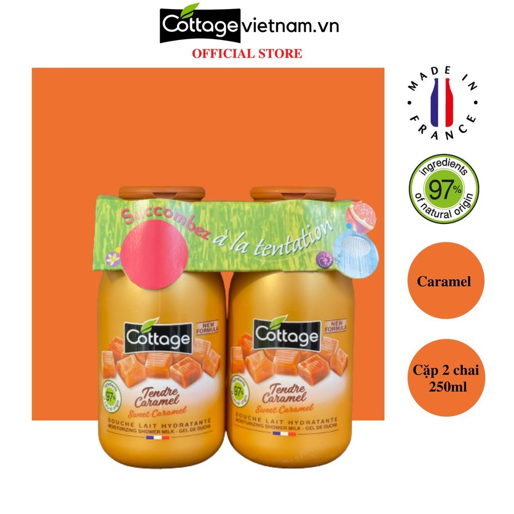 Sữa tắm dạng gel combo 2 chai Cottage 250ml hương caramel