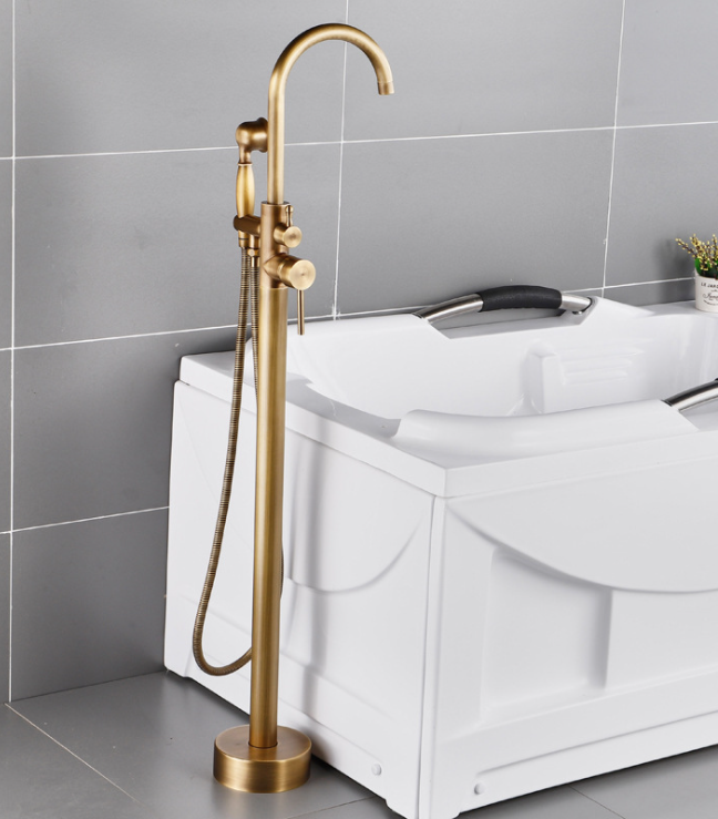 Cây sen tắm nóng lạnh âm sàn cho bồn tắm - MANI Vàng cổ