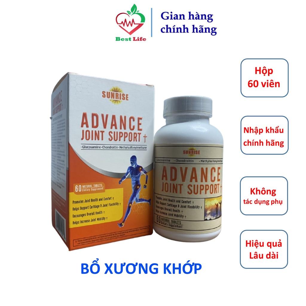 Bổ xương khớp Sunrise ADVANCE JOINT SUPPORT Hỗ trợ điều trị đau xương khớp ngăn thoái hoá khớp hộp 60 viên