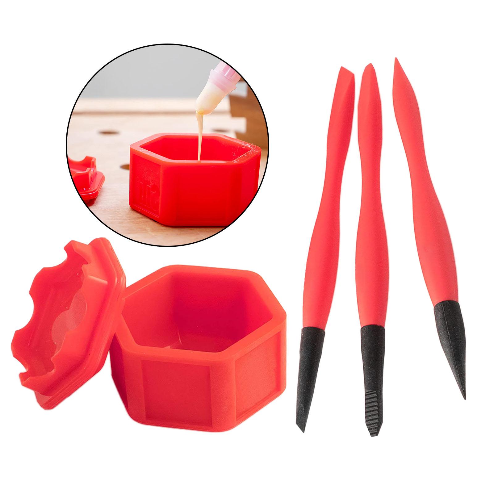 Durable Silicone Glue Kit Glue Tray & Brush DIY Woodworking Crafting Project