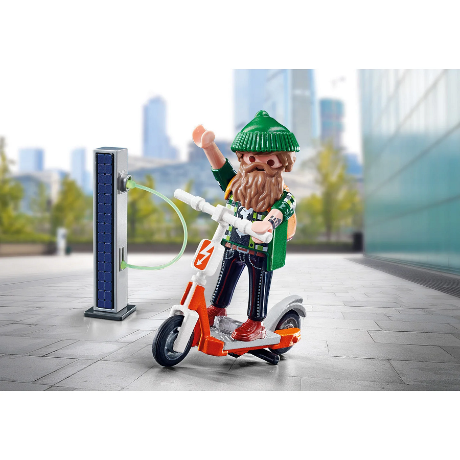 Đồ chơi mô hình Playmobil - Nhân vật Người đàn ông và xe trượt điện