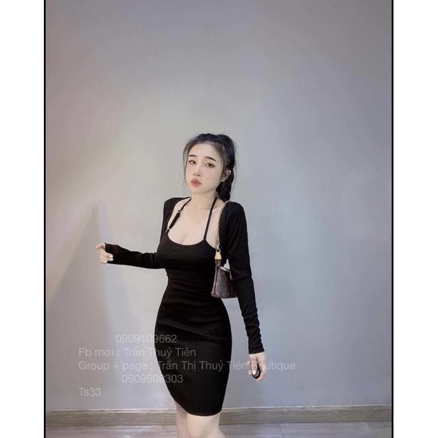 Set đầm áo khoác(len gân)-Carotshop