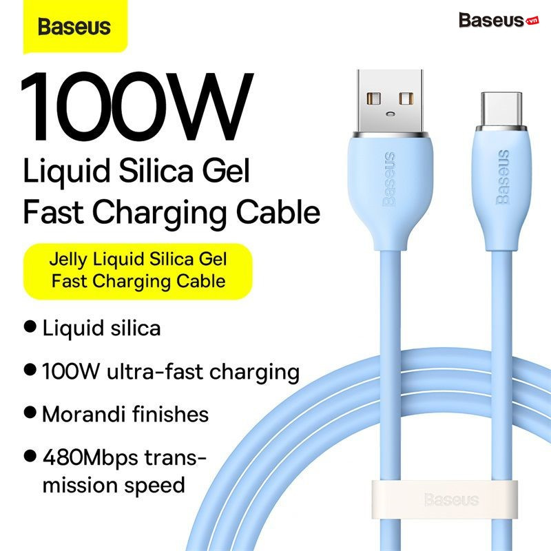 Cáp Sạc Nhanh USB sang Type C 100W Baseus Jelly Liquid Silica Gel - HÀNG CHÍNH HÃNG