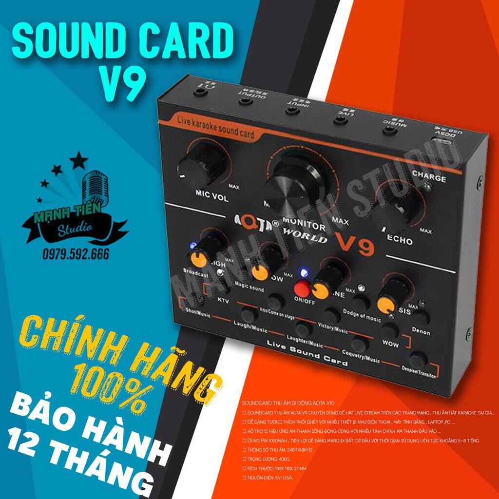 Soundcard V9 Plus Bluetooth - livetream bán hàng,fb, hát karaoke, thu âm chuyên nghiệp - âm thanh thiết thực