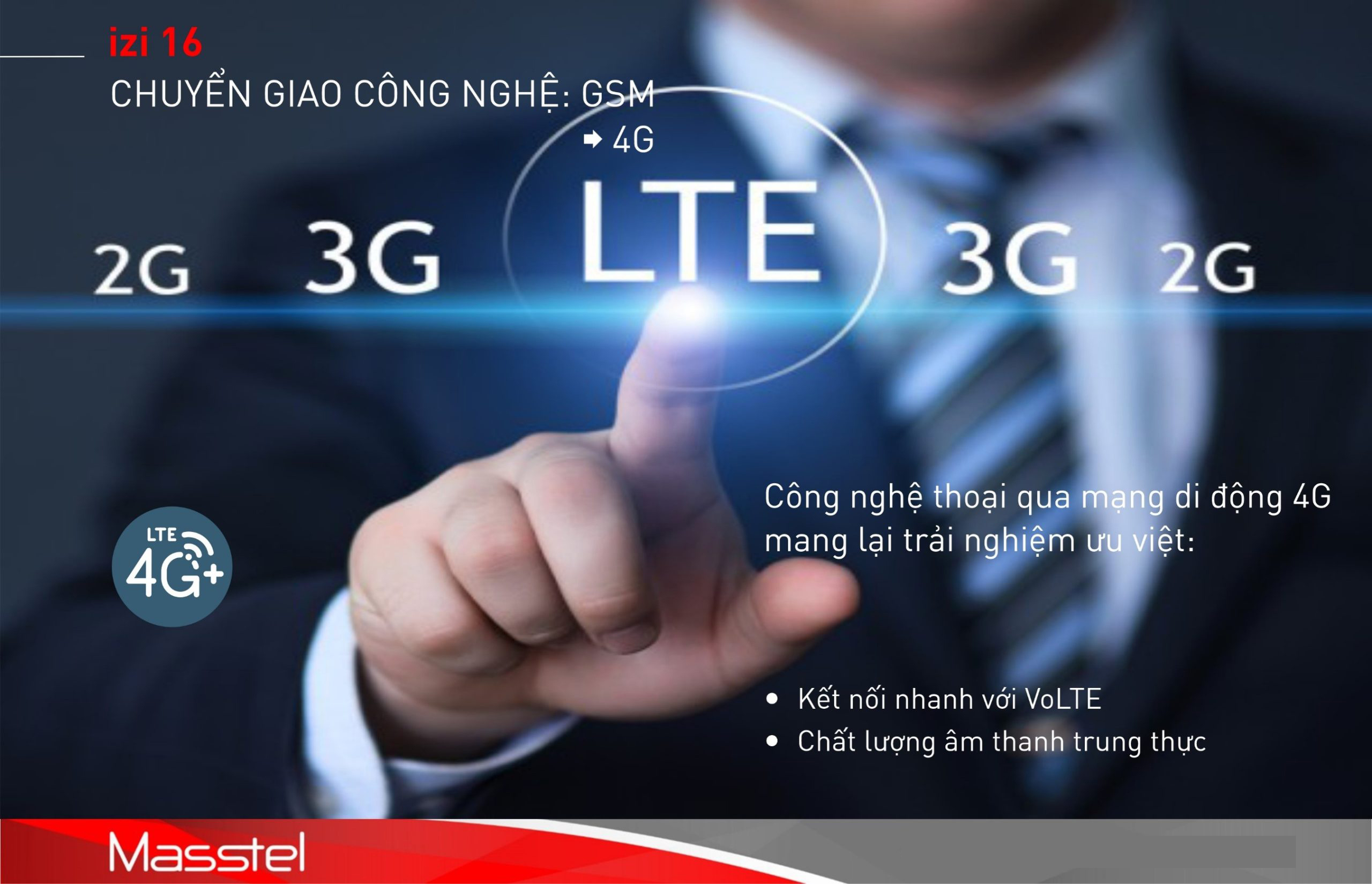 Điện thoại Masstel izi 16 4G(LTE) , Bàn phím nổi, FM không dây - Hàng chính hãng