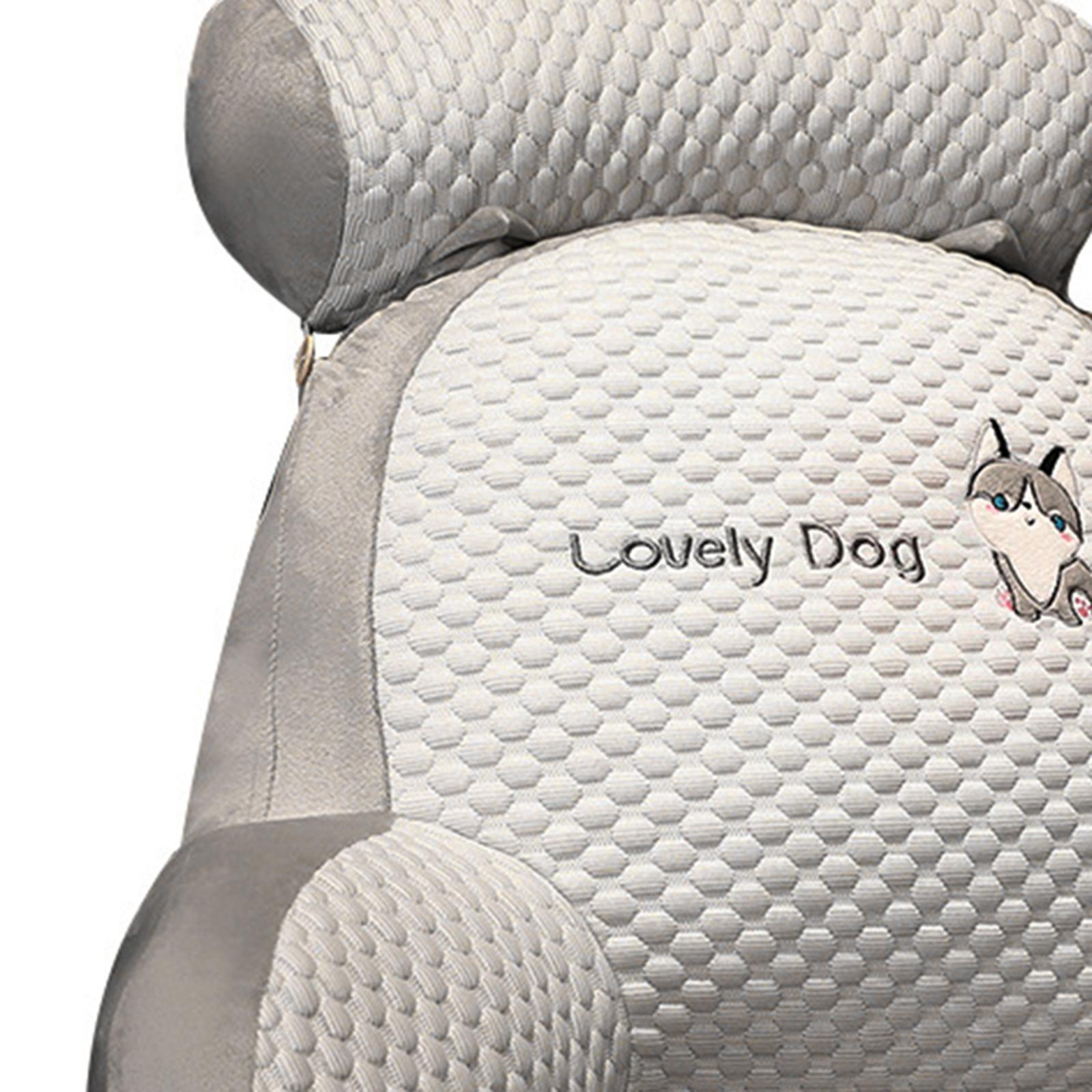 Pillow Washable Embroidery Waist Rest Cushion for Bedroom Sofa Office