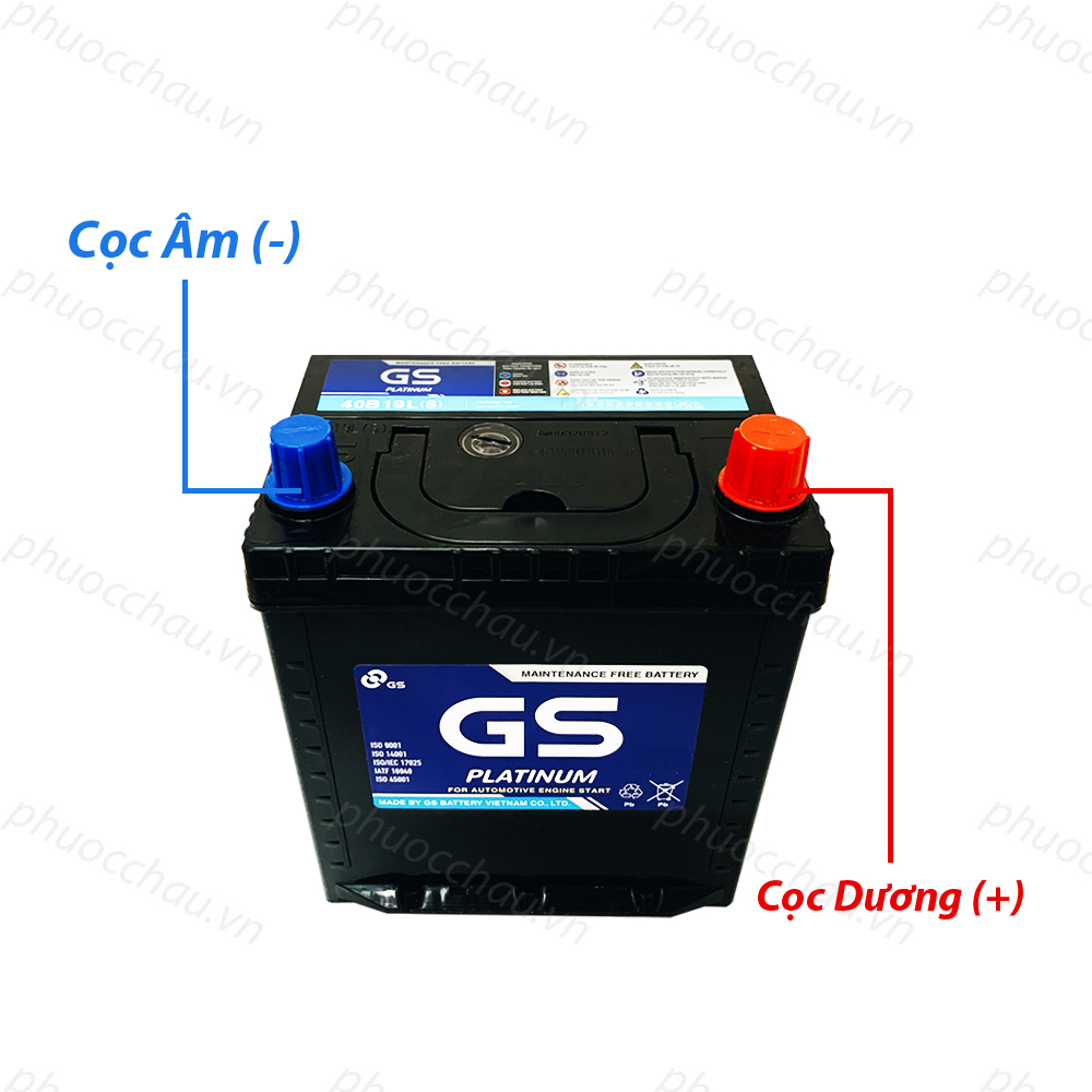 Bình Ắc Quy 12V-35Ah, Ắc Quy Ô Tô GS MF 40B19L/R/L(S)