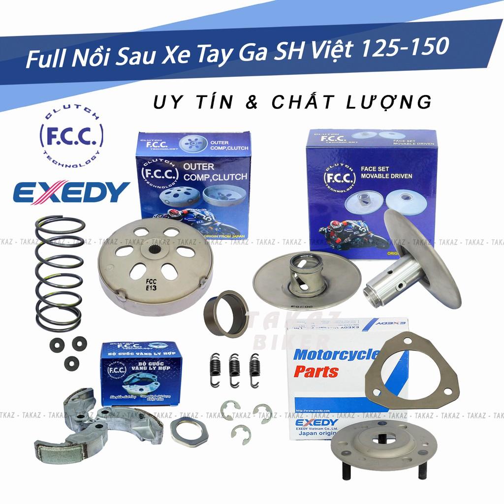 A8 Full Bộ Nồi Sau FCC Xe SHVN125 Đời 2013 Có Pulley và Đế Ba Càng Hãng FCC