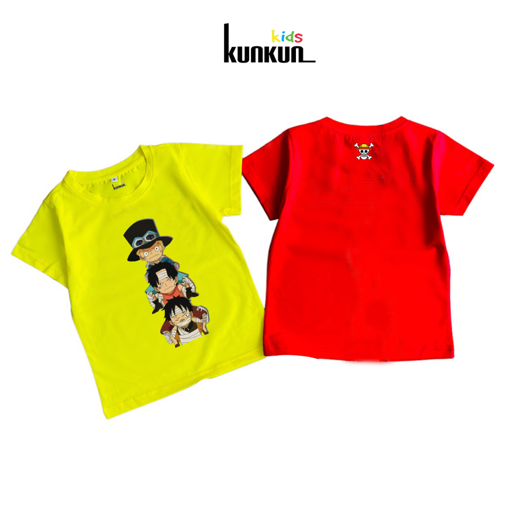 Áo bé trai cotton in 3D hình Bộ ba luffy Kunkun Kid x TH Fashion ACT0006 (Quần mua riêng)