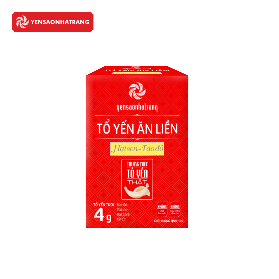 Set 6 Tổ Yến Ăn Liền Vị Hạt Sen &amp; Hạt Sen Táo Đỏ - Bộ Hộp Quà Yến Sào Nha Trang