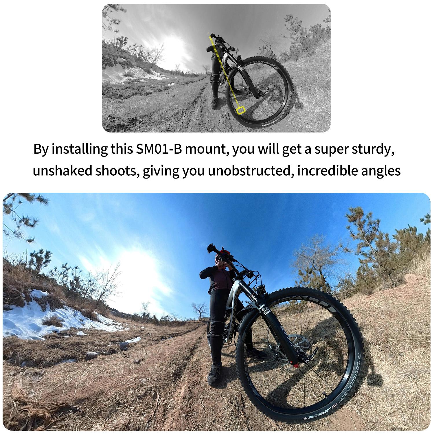 Xe máy tay lái xe đạp gắn khung hình vô hình cho GoPro Max Hero11 Insta360 X3 One X2 DJI Moto Camera Phụ kiện