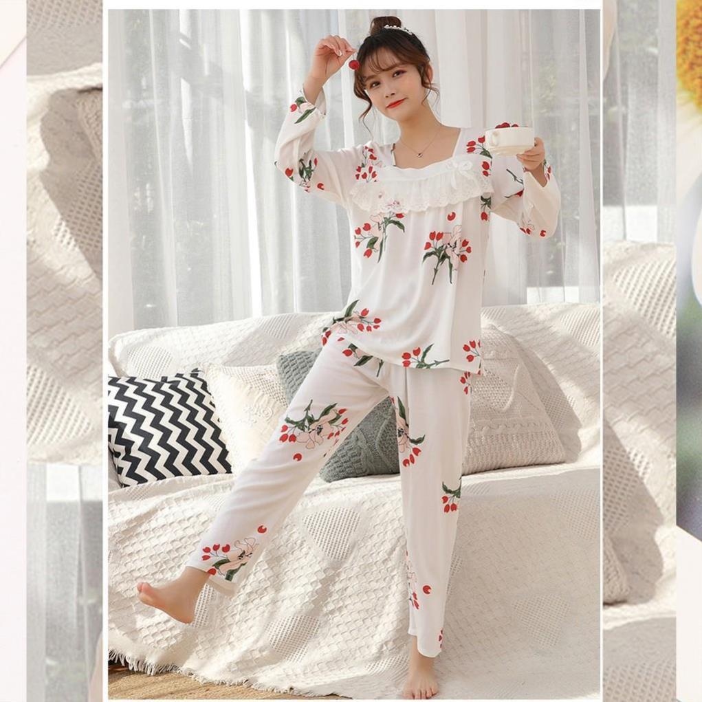 Đồ bộ mặc nhà hoạ tiết dễ thương - Bộ Đồ Ngủ Tay Dài mềm mại - Kiểu Dáng Đáng Yêu B50