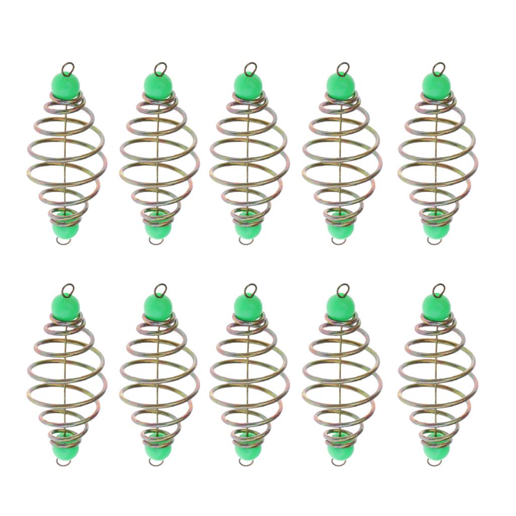 2x10pcs Spring/Coil Inline Fishing Feeders, Baits Cage Carp Fishing Tackle