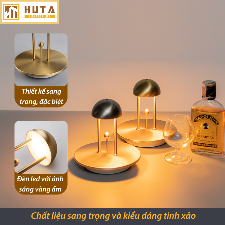 Đèn Bàn Led Quầy Bar HUTA Light For Life RESCHUONG Cao Cấp Sang Trọng Cảm Ứng Hồng Ngoại, Ánh Sáng Vàng Trang Trí Nhà Hàng, Bàn Ăn, Sự Kiện