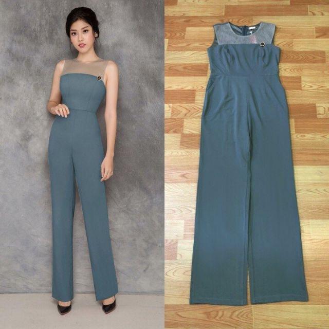 Jum dài ống suông phối lưới đính tag xinh xắn