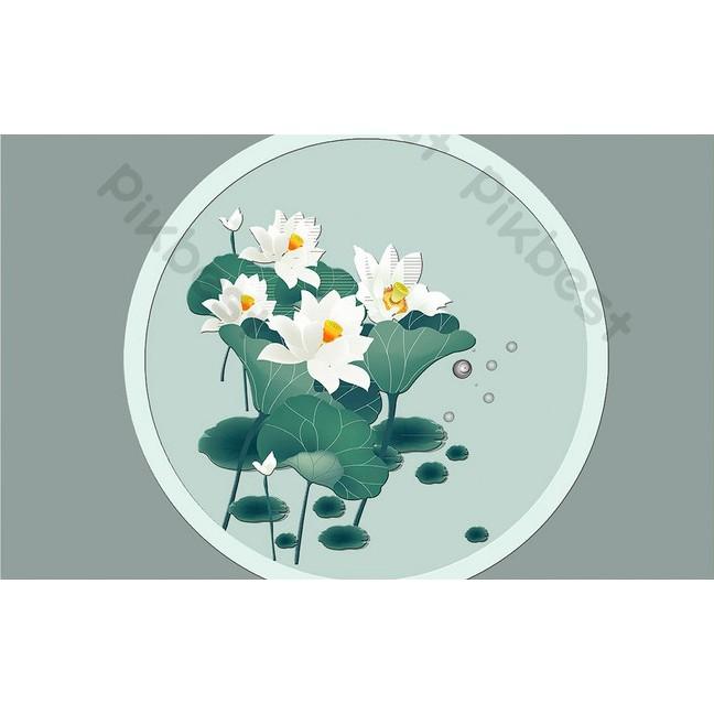 Tranh dán tường Tranh hoa sen hiện đại, tranh dán tường 3d hiện đại MS674743