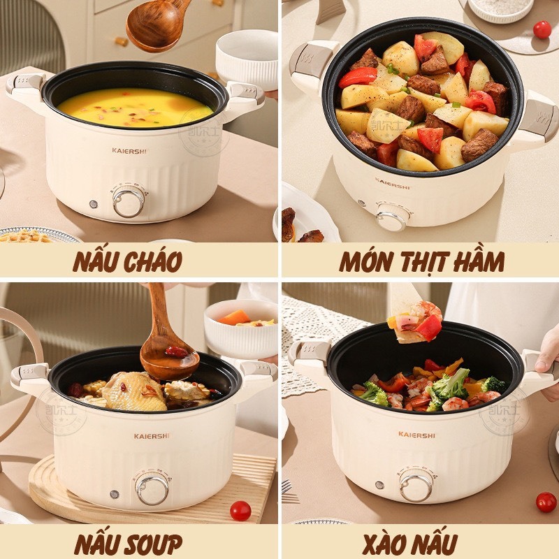 Nồi Áp Suất, Nồi Lẩu KAIERSHI Bằng Điện Size 24cm Phù Hợp Gia Đình Nhỏ, Nồi Đa Năng Nấu Nhanh Sôi Hàng Nhập Khẩu