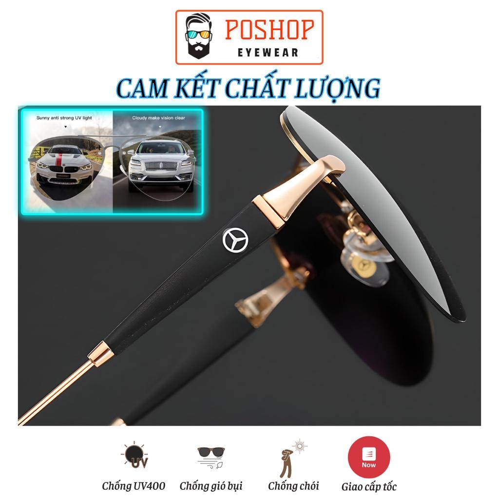 Mắt kính râm nam cao cấp POSHOP gọng kim loại đàn hồi tròng phân cưc polaroid chống chói uv400 thời trang cổ điển M1