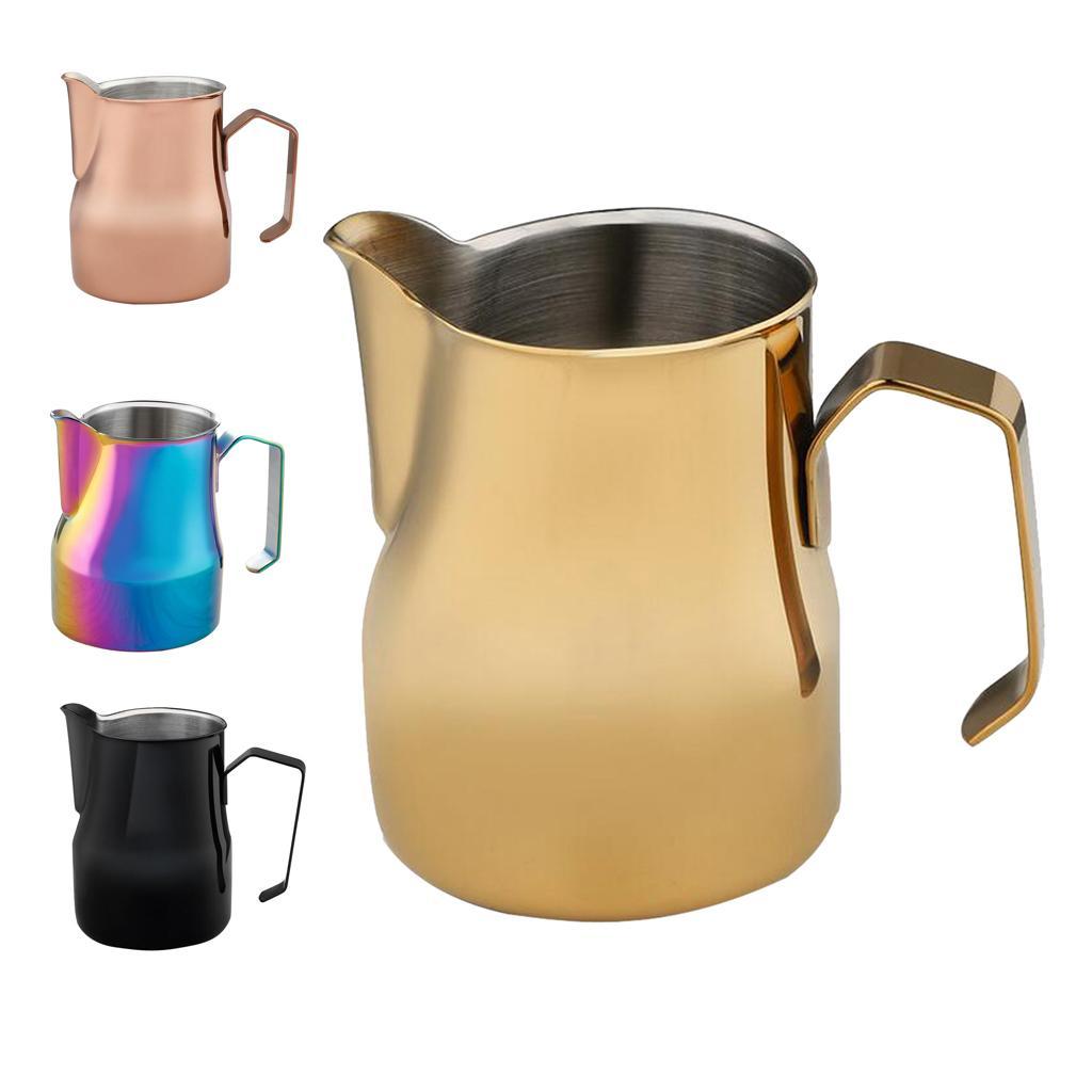 Stainless Steel Coffee Frothing Milk Jug Pull Flower Cylinder Cup