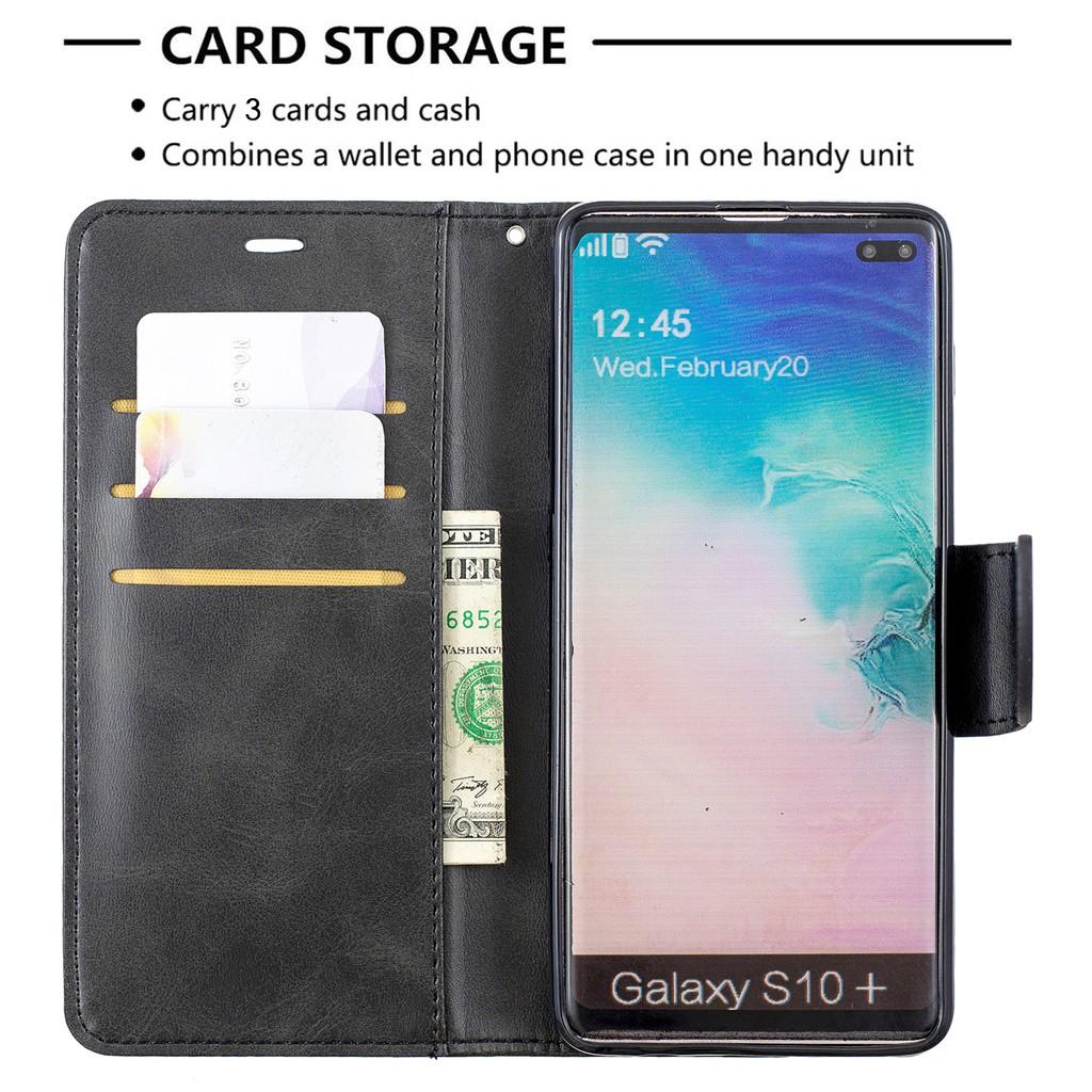 Ốp lưng điện thoại dạng ví da lật có ngăn đựng thẻ cho Samsung Galaxy S10 S9 Plus S10+ S9+ S10e J730 J530 J330