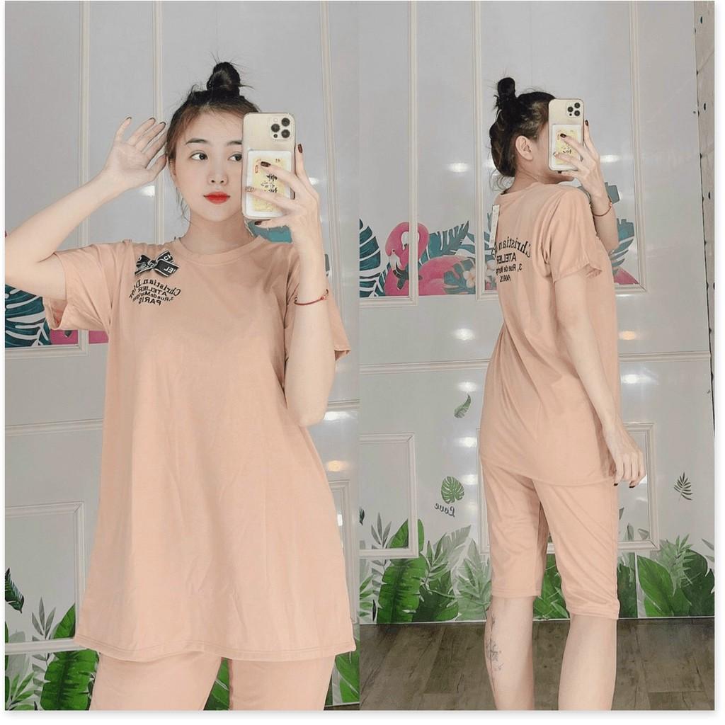 SET ĐỒ BỘ THUN NỮ,THIẾT KẾ HỌA TIẾT XINH XẮN,CHẤT LIỆU VÃI CO GIẢN 4C LANA FASHION