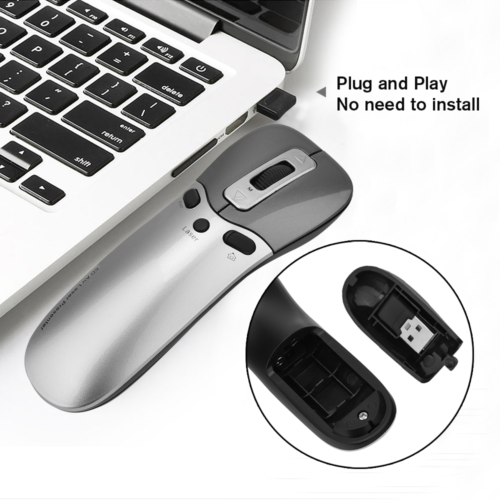 Chuột Thuyết Trình Không Dây 2.4g Đa Chức Năng 6d Cảm Biến Con Quay Điều Khiển Từ Xa