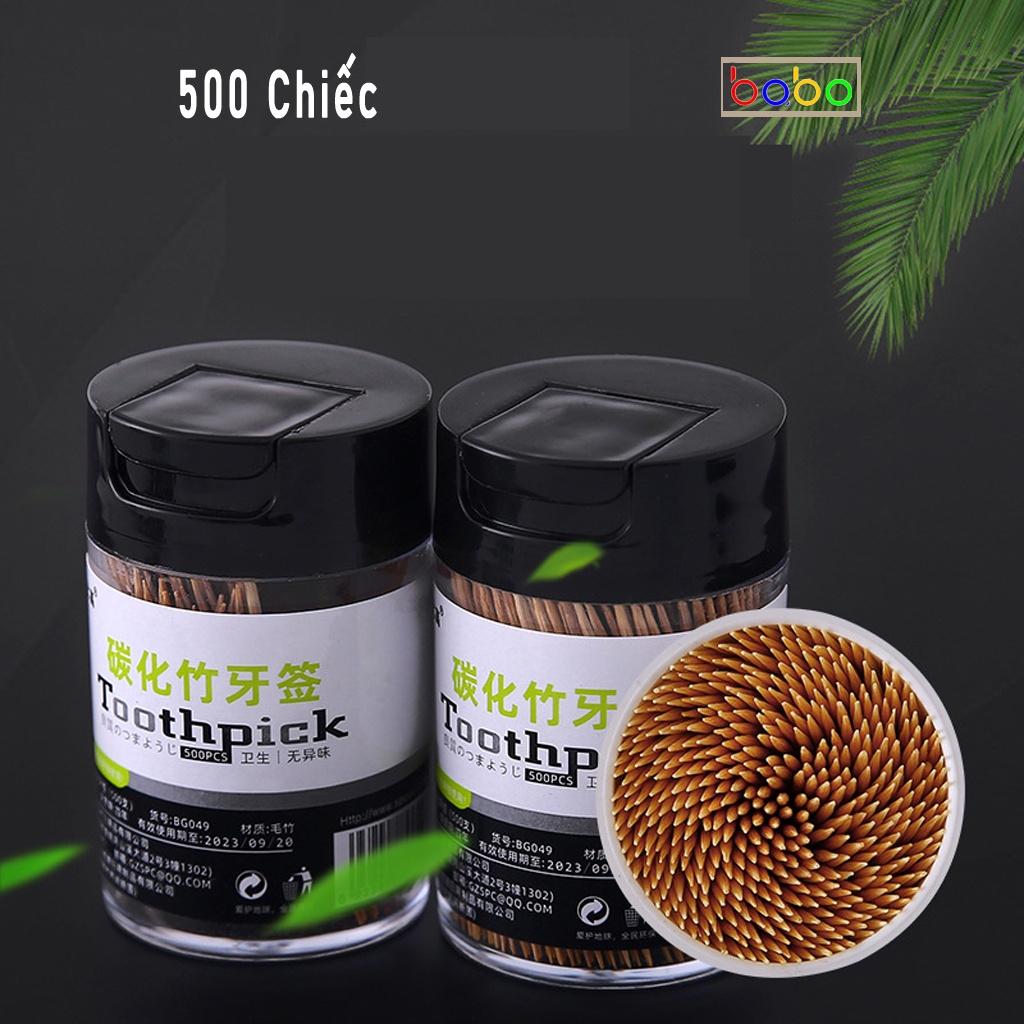 Hộp tăm 200 chiếc hộp đựng tăm tre bằng nhựa, có sẵn tăm tre babo