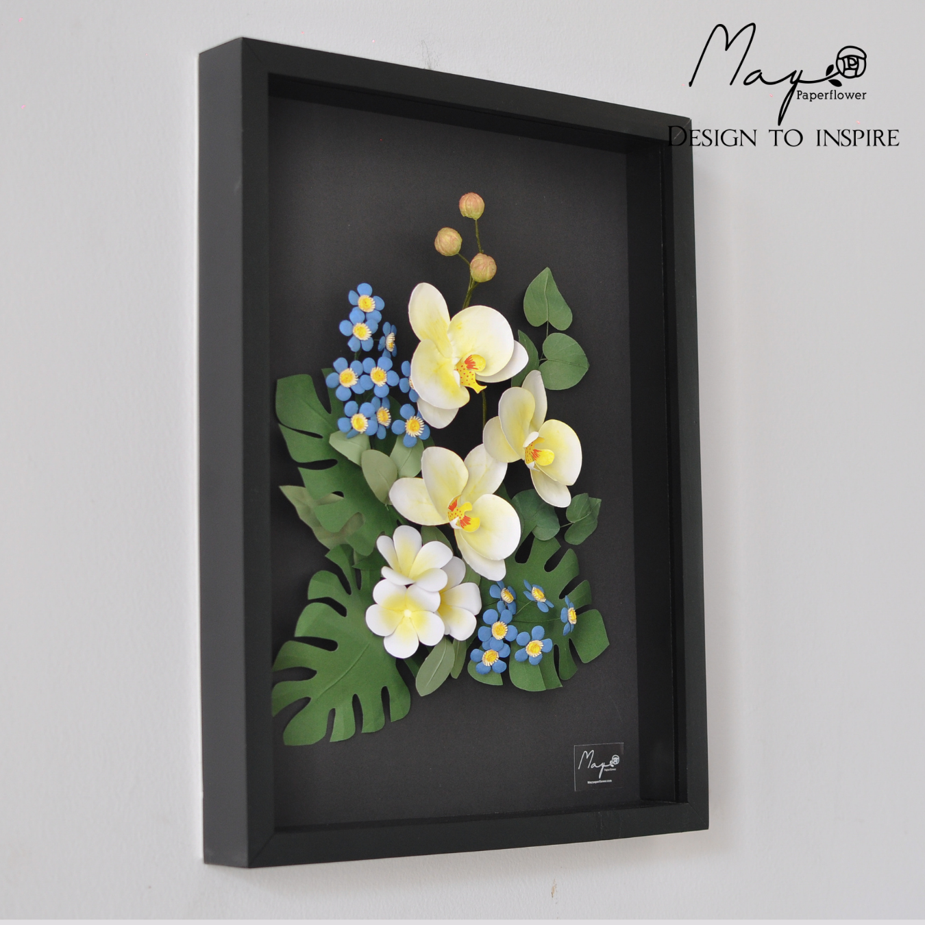 Hình ảnh Tranh hoa giấy handmade trang trí cao cấp TROPICAL garden 30x40cm - Maypaperflower Hoa giấy nghệ thuật