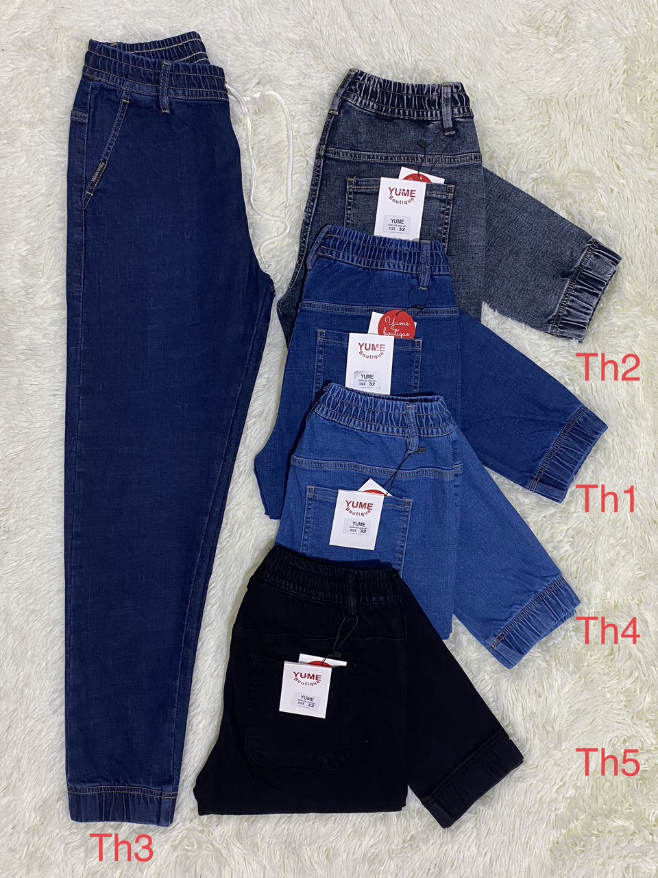Quần dài jean lưng thun cao cấp có size 30-44 . Vải dày và co giãn