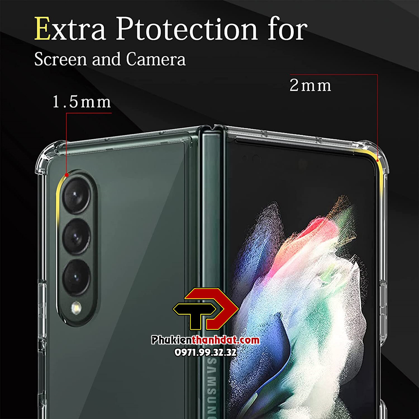 Ốp lưng dành cho SamSung Galaxy Z Fold3 trong suốt chống sốc